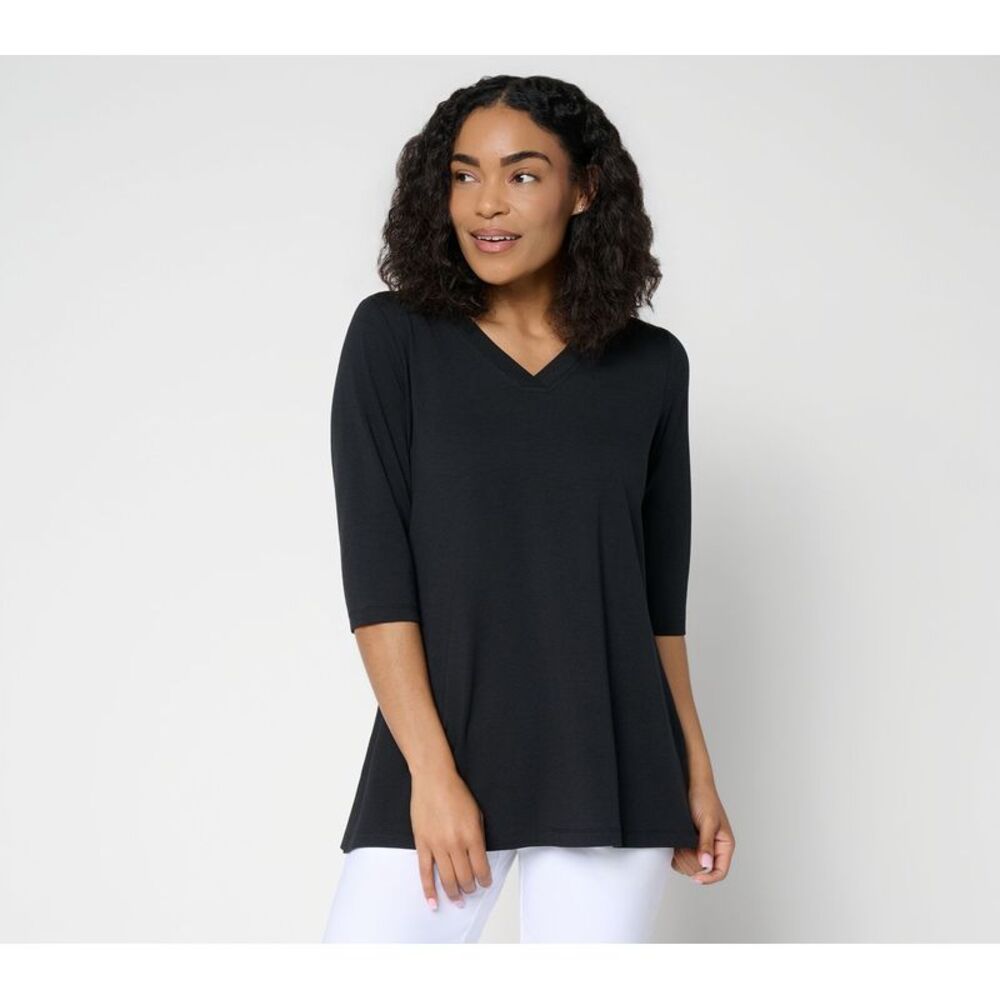 Denim & Co. Women's Top Sz L Make Your Selection: Essentials So Black A724175